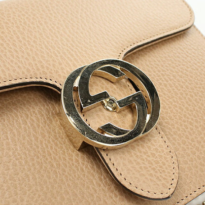 中古 グッチ ショルダーバッグ レディース ブランド GUCCI インターロッキングG チェーン レザー 510304 ベージュ バッグ USDGU102845011