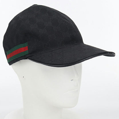 Used Gucci Cap Unisex Brand GUCCI GG Canvas Baseball Cap 200035 Black Hat USDGU103105011