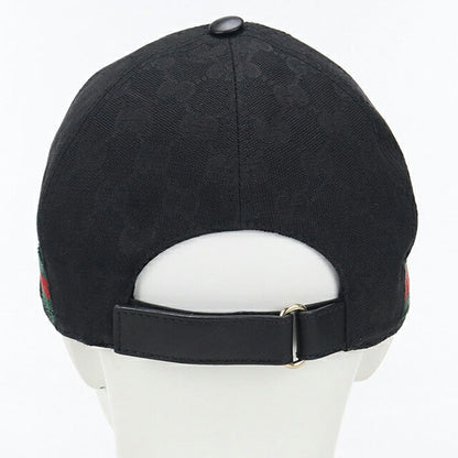 Used Gucci Cap Unisex Brand GUCCI GG Canvas Baseball Cap 200035 Black Hat USDGU103105011