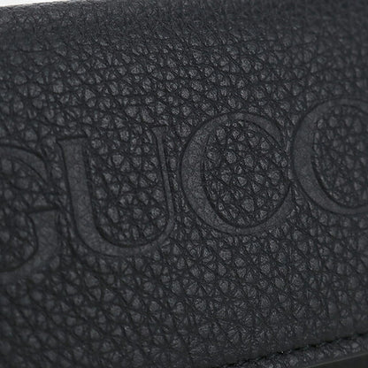 中古 グッチ 三つ折り財布 レディース ブランド GUCCI GUCCIロゴ ミニウォレット レザー 736151 ブラック 財布 USDGU103681011