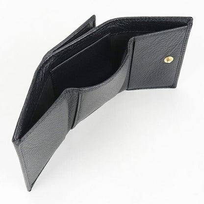中古 グッチ 三つ折り財布 レディース ブランド GUCCI GGマーモント ミディアムウォレット レザー ブラック 財布 USDGU103684011