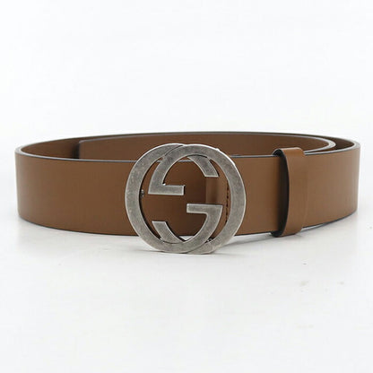 中古 グッチ ベルト メンズ ブランド GUCCI インターロッキングG レザー 546389 ブラウン USDGU103707011
