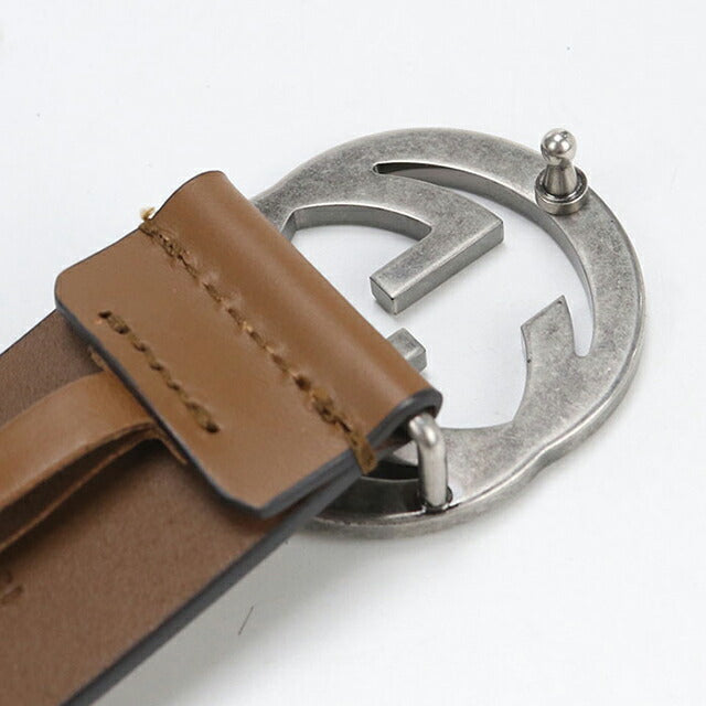 Gucci グッチ　インターロッキング　 グッチシマ　ブラウンレザーベルト 中古 グッチ ベルト メンズ ブランド GUCCI インターロッキングG