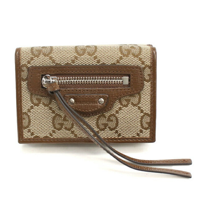中古 グッチ 三つ折り財布 三折財布 レディース ブランド GUCCI GGキャンバス コンパクトウォレット レザー 681708 ベージュ 財布 USDGU103973011