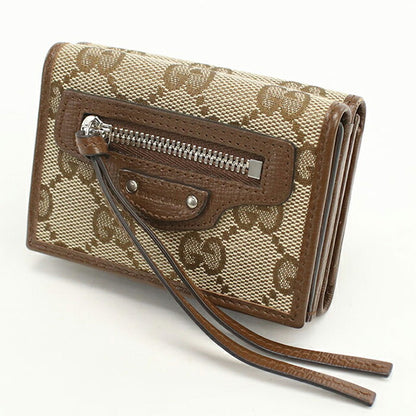 中古 グッチ 三つ折り財布 三折財布 レディース ブランド GUCCI GGキャンバス コンパクトウォレット レザー 681708 ベージュ 財布 USDGU103973011