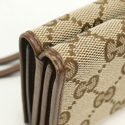 中古 グッチ 三つ折り財布 三折財布 レディース ブランド GUCCI GGキャンバス コンパクトウォレット レザー 681708 ベージュ 財布 USDGU103973011