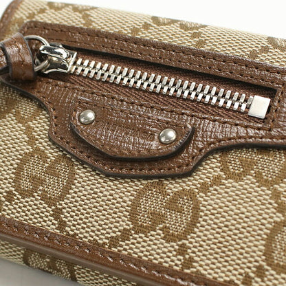 中古 グッチ 三つ折り財布 三折財布 レディース ブランド GUCCI GGキャンバス コンパクトウォレット レザー 681708 ベージュ 財布 USDGU103973011