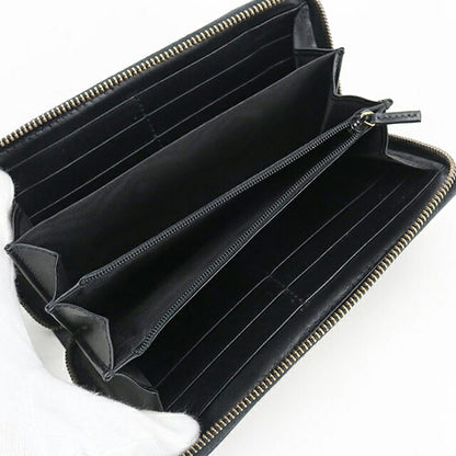 Used Gucci long wallet round zipper ladies brand GUCCI GG Marmont zip around wallet leather 443123 black wallet USDGU104140011