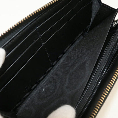 Used Gucci long wallet round zipper ladies brand GUCCI GG Marmont zip around wallet leather 443123 black wallet USDGU104140011