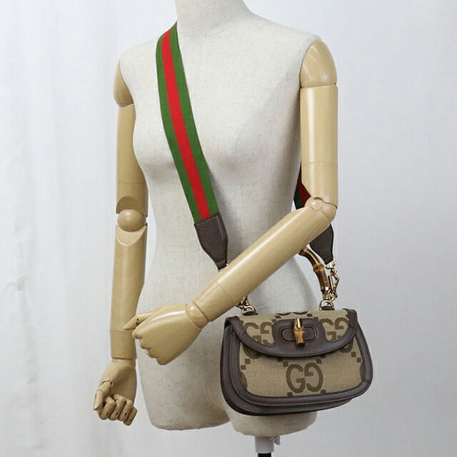 Used Gucci Handbag Ladies Brand GUCCI Bamboo 1947 Small Bag 2WAY 675797 Beige USDGU104219011