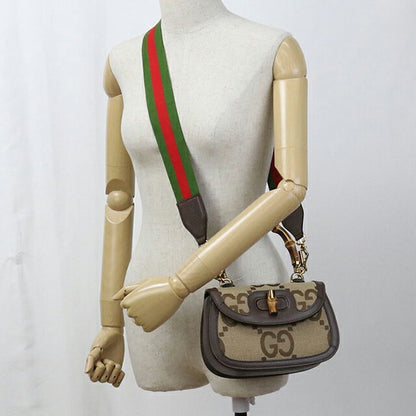Used Gucci Handbag Ladies Brand GUCCI Bamboo 1947 Small Bag 2WAY 675797 Beige USDGU104219011