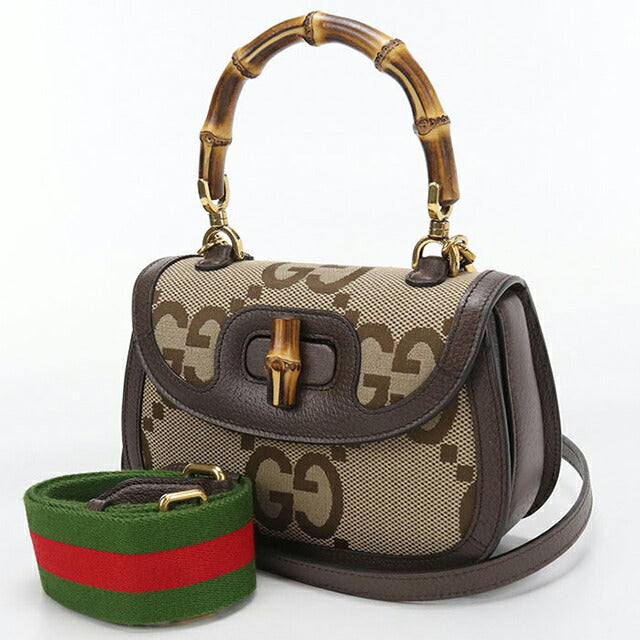 Used Gucci Handbag Ladies Brand GUCCI Bamboo 1947 Small Bag 2WAY 675797 Beige USDGU104219011