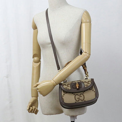 Used Gucci Handbag Ladies Brand GUCCI Bamboo 1947 Small Bag 2WAY 675797 Beige USDGU104219011
