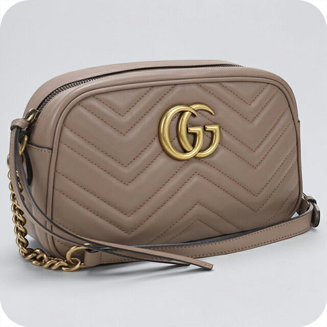 二手 Gucci 斜挎单肩包 女士品牌 GUCCI GG Marmont 447632 米色 USDGU104304011