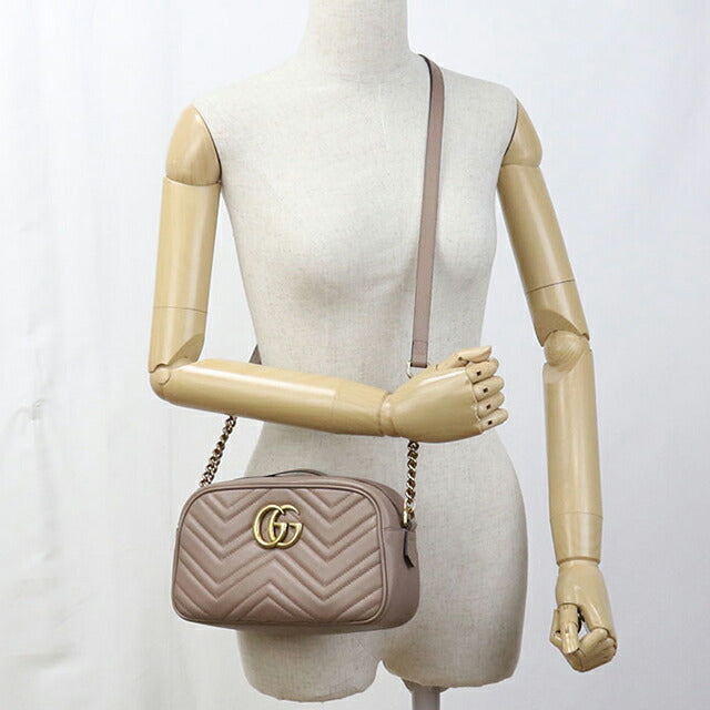 二手 Gucci 斜挎单肩包 女士品牌 GUCCI GG Marmont 447632 米色 USDGU104304011