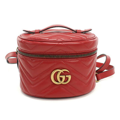 中古 グッチ リュック レディース ブランド GUCCI GGマーモント バックパック レザー 598594 レッド USDGU104388011