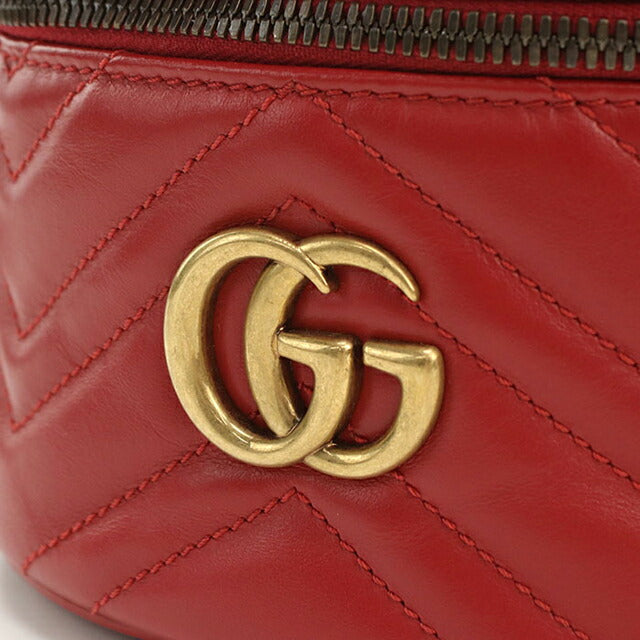中古 グッチ リュック レディース ブランド GUCCI GGマーモント バックパック レザー 598594 レッド USDGU104388011