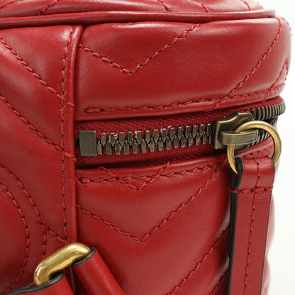中古 グッチ リュック レディース ブランド GUCCI GGマーモント バックパック レザー 598594 レッド USDGU104388011