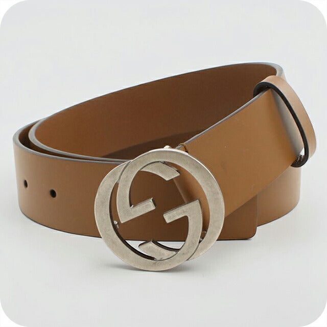 中古 グッチ ベルト メンズ ブランド GUCCI インターロッキングG レザー 546389 ブラウン 小物 USDGU104589011