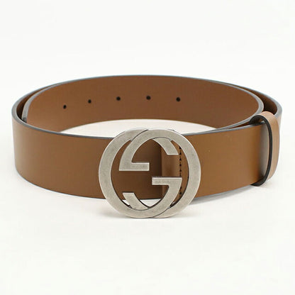 中古 グッチ ベルト メンズ ブランド GUCCI インターロッキングG レザー 546389 ブラウン 小物 USDGU104589011