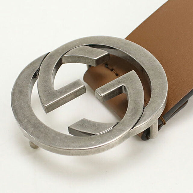 中古 グッチ ベルト メンズ ブランド GUCCI インターロッキングG レザー 546389 ブラウン 小物 USDGU104589011