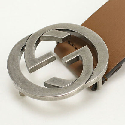 中古 グッチ ベルト メンズ ブランド GUCCI インターロッキングG レザー 546389 ブラウン 小物 USDGU104589011
