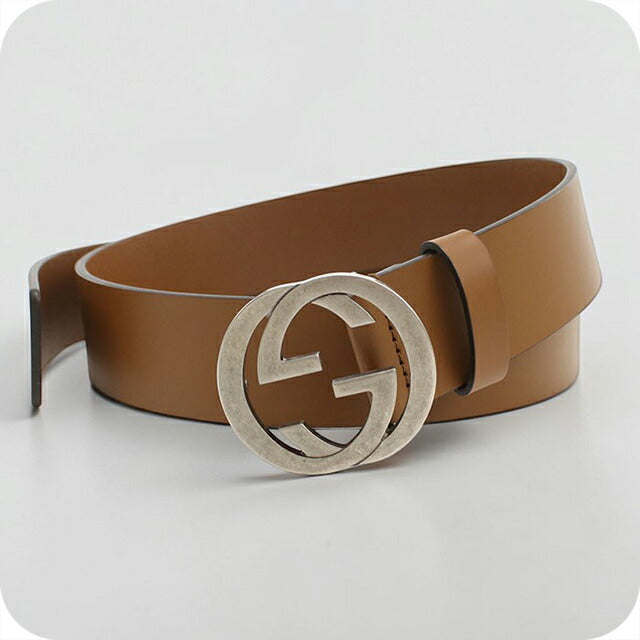 中古 グッチ ベルト メンズ ブランド GUCCI インターロッキングG レザー 546389 ブラウン USDGU104591011