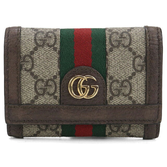 中古 グッチ 三つ折り財布 レディース ブランド GUCCI オフィディア 644334 ベージュ 財布 USDGU105373011