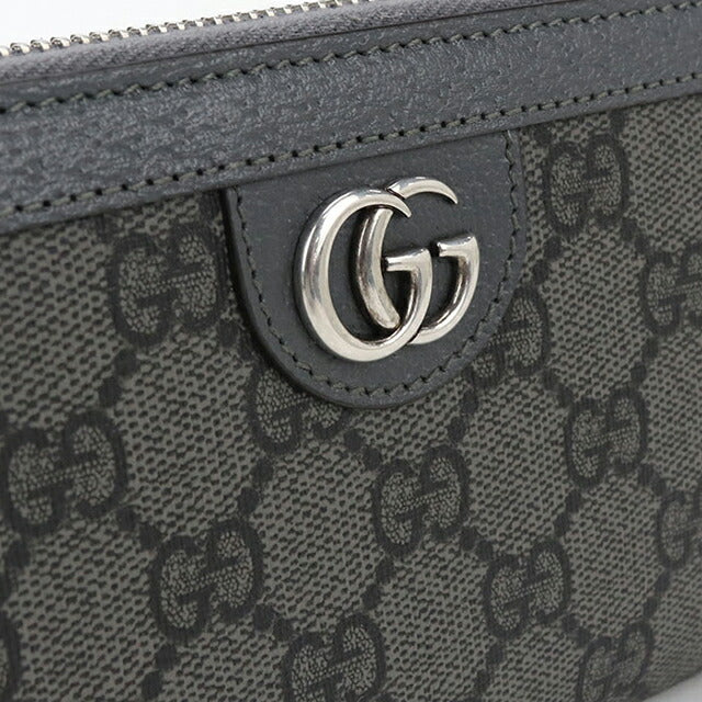 グッチ GUCCI オフィディア GGスプリーム ラウンド長財布 財布 レザー PVCコーティングキャンバス レディース グレー系 706844 【中古】 GUCCI - グッチ GUCCI オフィディア GGスプリーム ラウンド長財布 財布