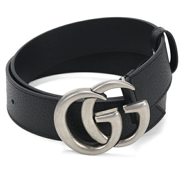 中古 グッチ ベルト メンズ ブランド GUCCI ダブルG ワイド レザー 406831 ブラック USDGU105909011