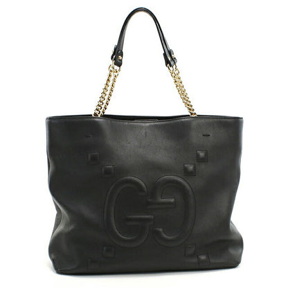 二手 Gucci 手提包女士品牌 GUCCI GG 压纹链条皮革 453561 黑色 USDGU106209011