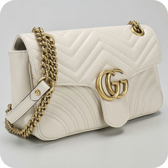 Used Gucci shoulder bag ladies brand GUCCI GG Marmont chain 2WAY 443497 white USDGU106228011