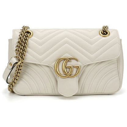 Used Gucci shoulder bag ladies brand GUCCI GG Marmont chain 2WAY 443497 white USDGU106228011