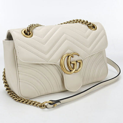 Used Gucci shoulder bag ladies brand GUCCI GG Marmont chain 2WAY 443497 white USDGU106228011