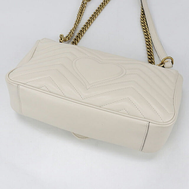 Used Gucci shoulder bag ladies brand GUCCI GG Marmont chain 2WAY 443497 white USDGU106228011