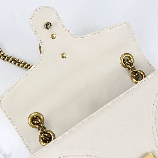 Used Gucci shoulder bag ladies brand GUCCI GG Marmont chain 2WAY 443497 white USDGU106228011