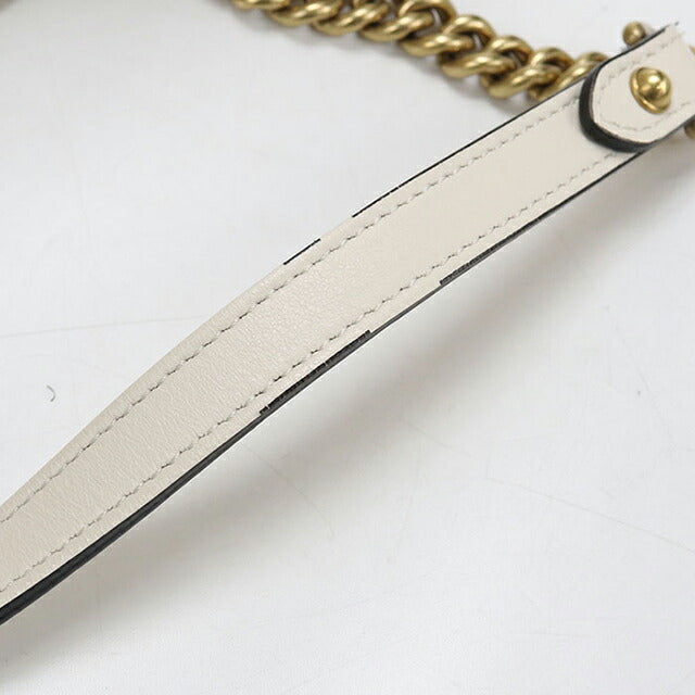 Used Gucci shoulder bag ladies brand GUCCI GG Marmont chain 2WAY 443497 white USDGU106228011