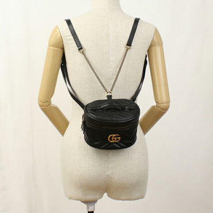 二手古驰背包女士品牌 GUCCI GG Marmont 虚荣类型 598594 DTDCT 1000 黑色 USDGU106532011