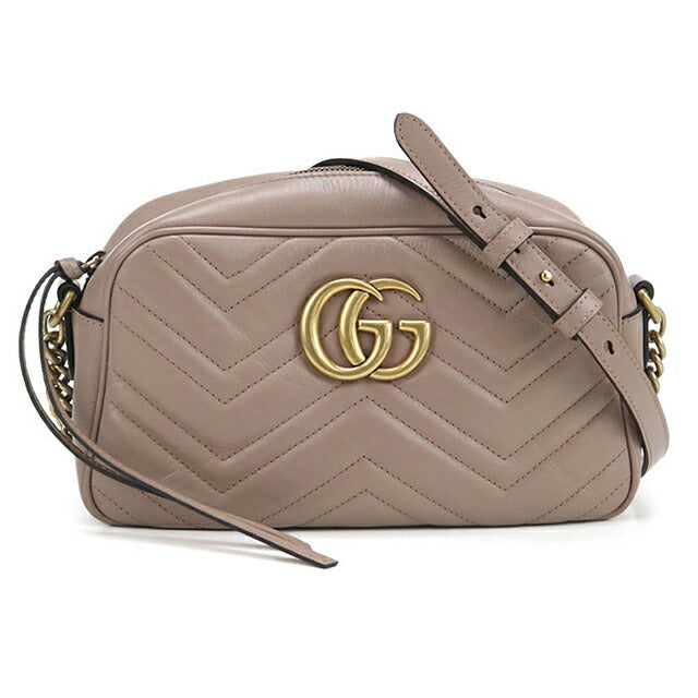 中古 グッチ 斜め掛け ショルダーバッグ レディース ブランド GUCCI GGマーモント スモールカメラバッグ レザー 447632 ベージュ バッグ USDGU106652011