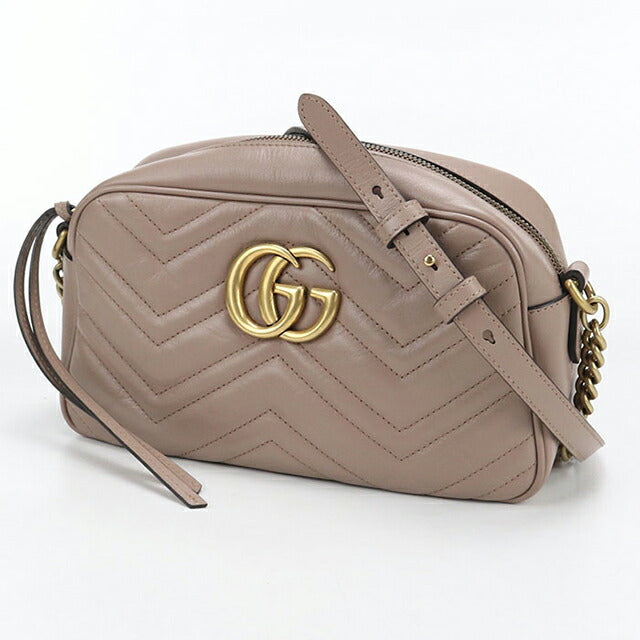 中古 グッチ 斜め掛け ショルダーバッグ レディース ブランド GUCCI GGマーモント スモールカメラバッグ レザー 447632 ベージュ バッグ USDGU106652011