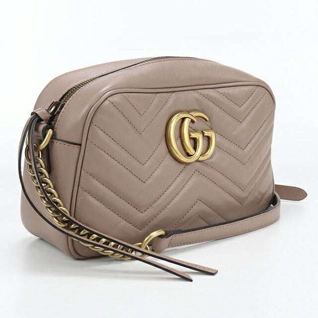 中古 グッチ 斜め掛け ショルダーバッグ レディース ブランド GUCCI GGマーモント スモールカメラバッグ レザー 447632 ベージュ バッグ USDGU106652011