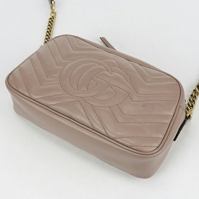 中古 グッチ 斜め掛け ショルダーバッグ レディース ブランド GUCCI GGマーモント スモールカメラバッグ レザー 447632 ベージュ バッグ USDGU106652011