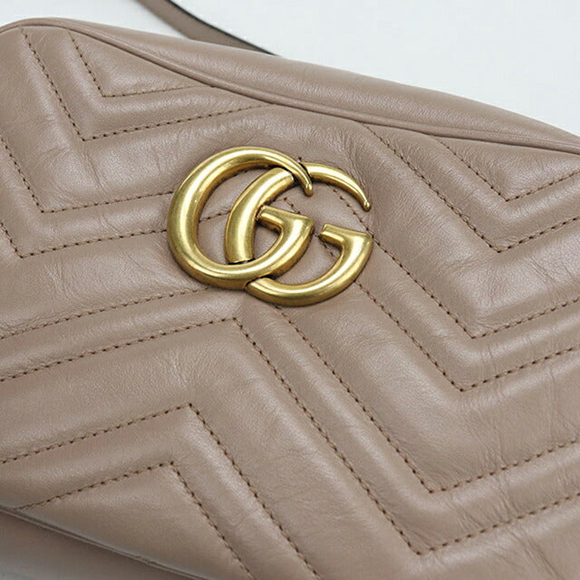 中古 グッチ 斜め掛け ショルダーバッグ レディース ブランド GUCCI GGマーモント スモールカメラバッグ レザー 447632 ベージュ バッグ USDGU106652011