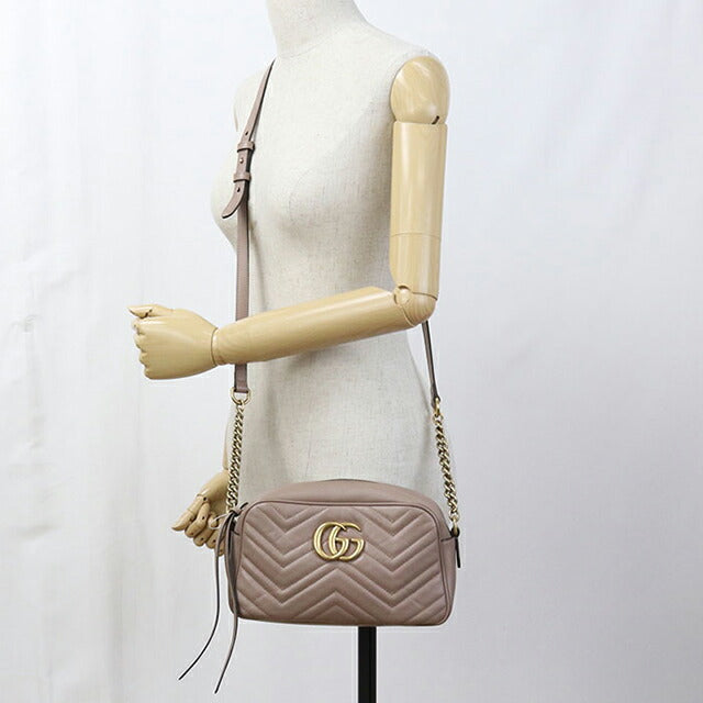 中古 グッチ 斜め掛け ショルダーバッグ レディース ブランド GUCCI GGマーモント スモールカメラバッグ レザー 447632 ベージュ バッグ USDGU106652011