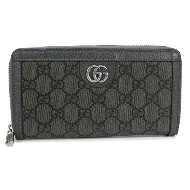 Used Gucci long wallet round zipper men&