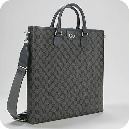 中古 グッチ トートバッグ メンズ ブランド GUCCI GGスプリーム 2WAY 792118 グレー USDGU106901011