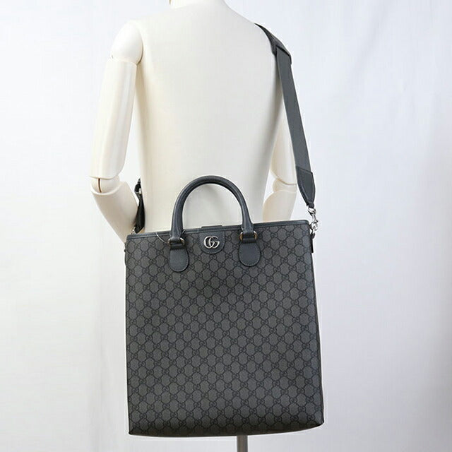 中古 グッチ トートバッグ メンズ ブランド GUCCI GGスプリーム 2WAY 792118 グレー USDGU106901011