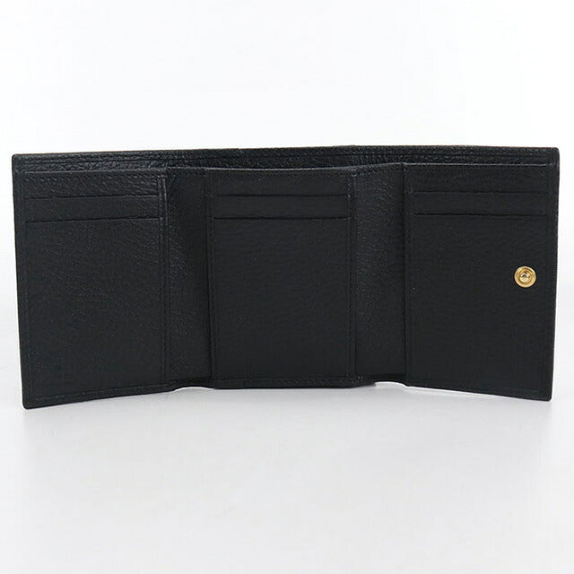 中古 グッチ 三つ折り財布 レディース ブランド GUCCI GGマーモント レザー 474746 ブラック 財布 USDGU107080011