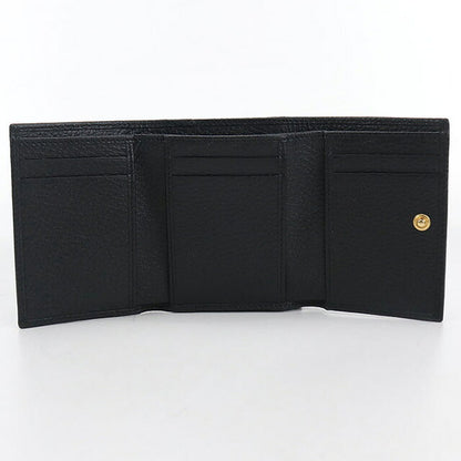 中古 グッチ 三つ折り財布 レディース ブランド GUCCI GGマーモント レザー 474746 ブラック 財布 USDGU107080011