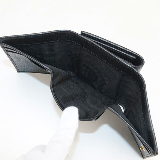 中古 グッチ 三つ折り財布 レディース ブランド GUCCI GGマーモント レザー 474746 ブラック 財布 USDGU107080011